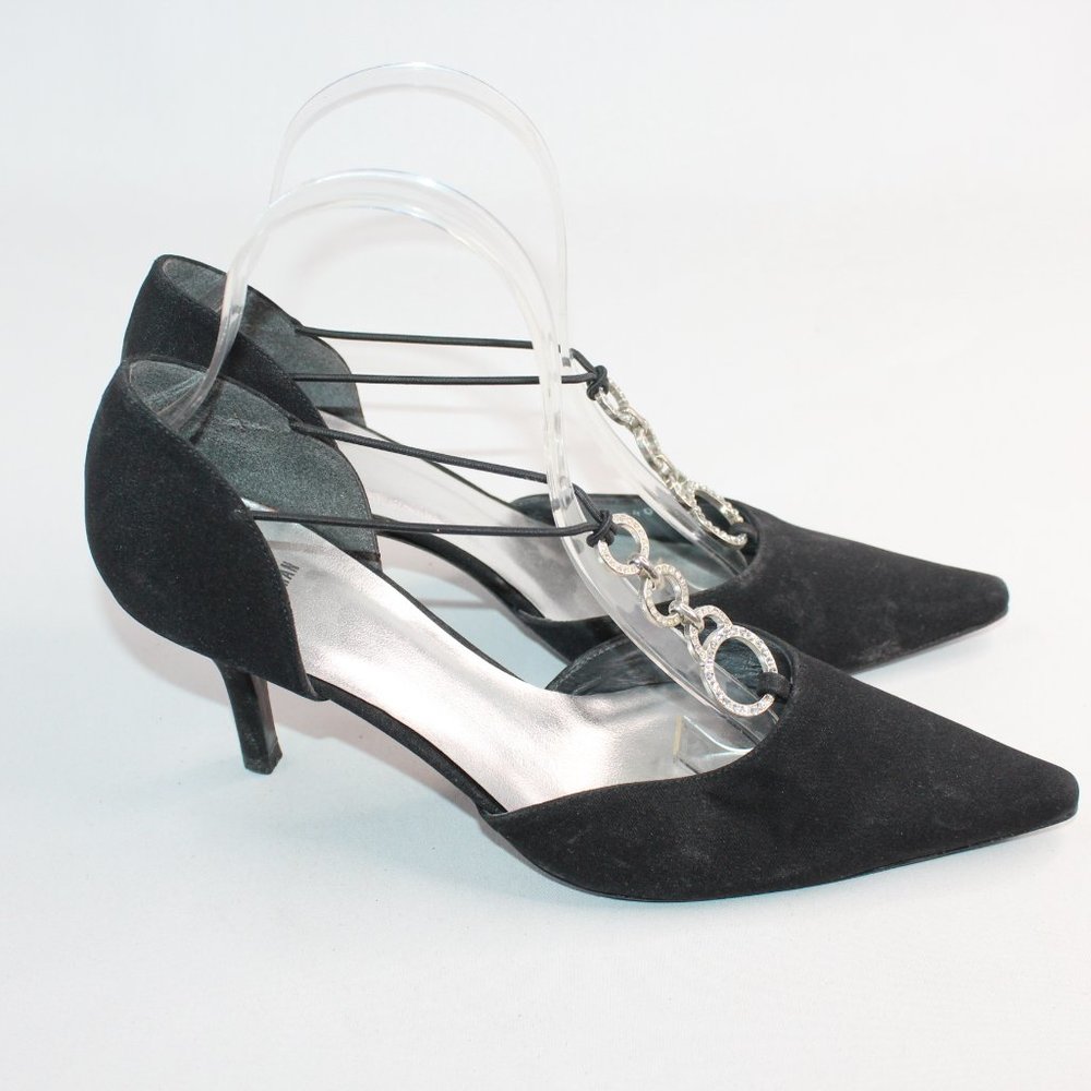 Stuart Weitzman Black Pointed Toe D'Orsay High Heels #123 - Picture 11 of 13